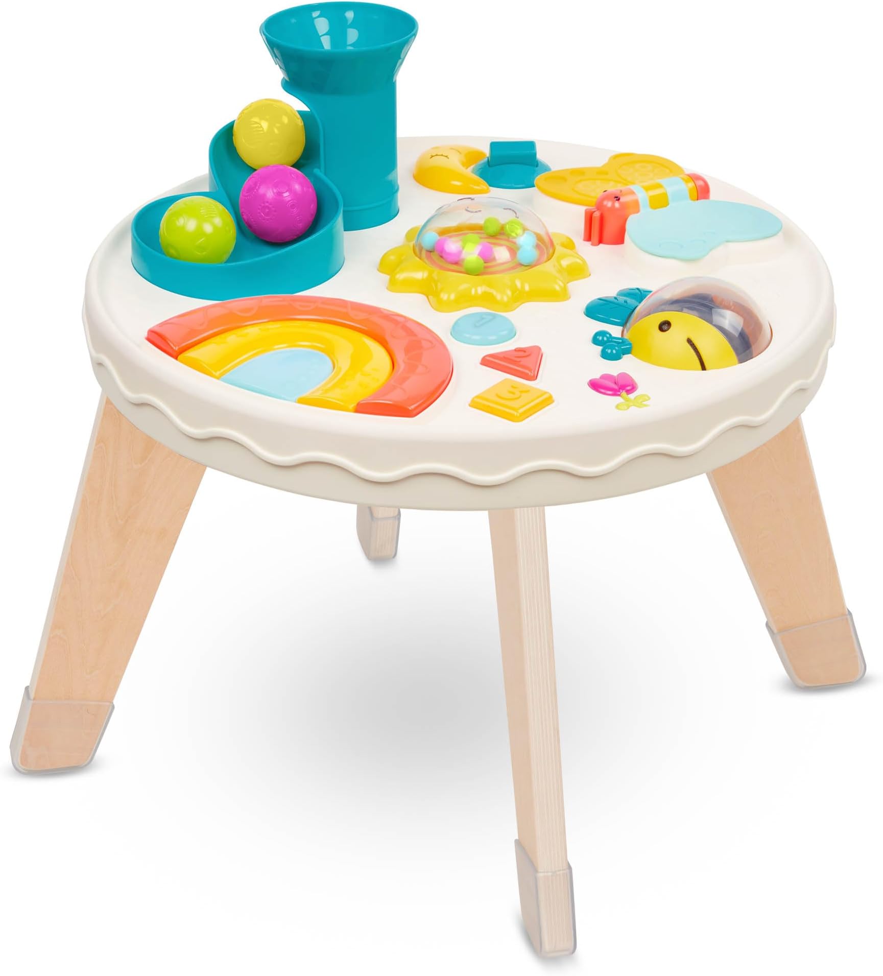 B. toysB. play- Colorful & Sensory Station- Developmental Musical Learning Toy for Babies- 7 activites- Lights and Sounds Play Table- 6 Months +