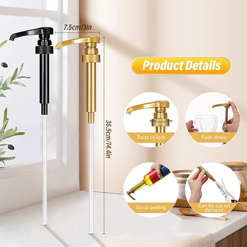 Miniatura 4 de Bomba de crema para botella de jarabe de café, dispensador de bomba de jarabe de café, bomba de jarabe Torani, bomba de mantequilla de maní, bomba