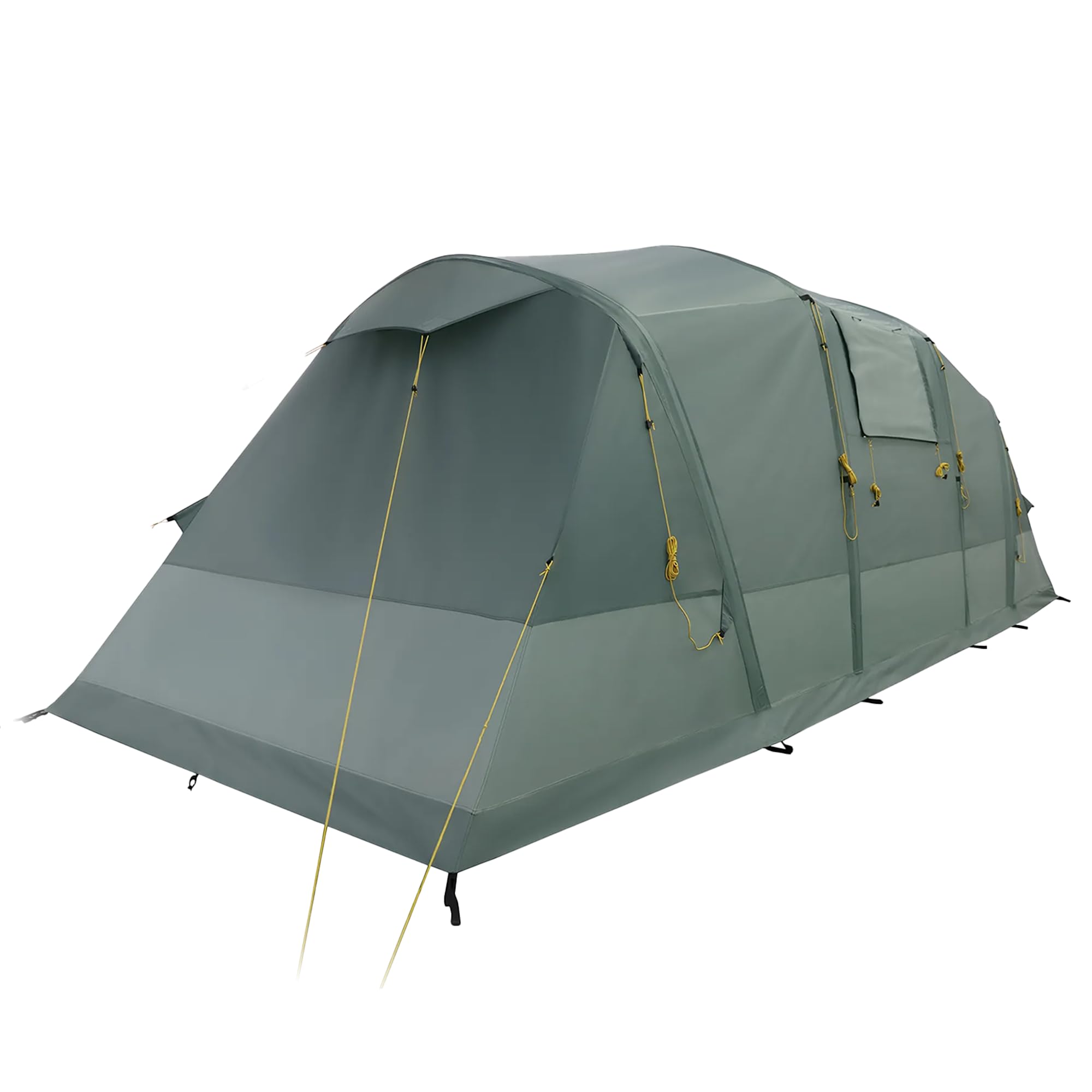 KADVA Namiot kempingowy Aircamp dla 6,33 osób, z pompką, konstrukcja tunelowa, 590 x 205 x 195 cm, wodoszczelność 3000 mm, przestronny daszek nad wejściem, duża powierzchnia do spania, kolor zielony | Wodoodporny, poliester, wymiary 205 x 230 cm, waga 17