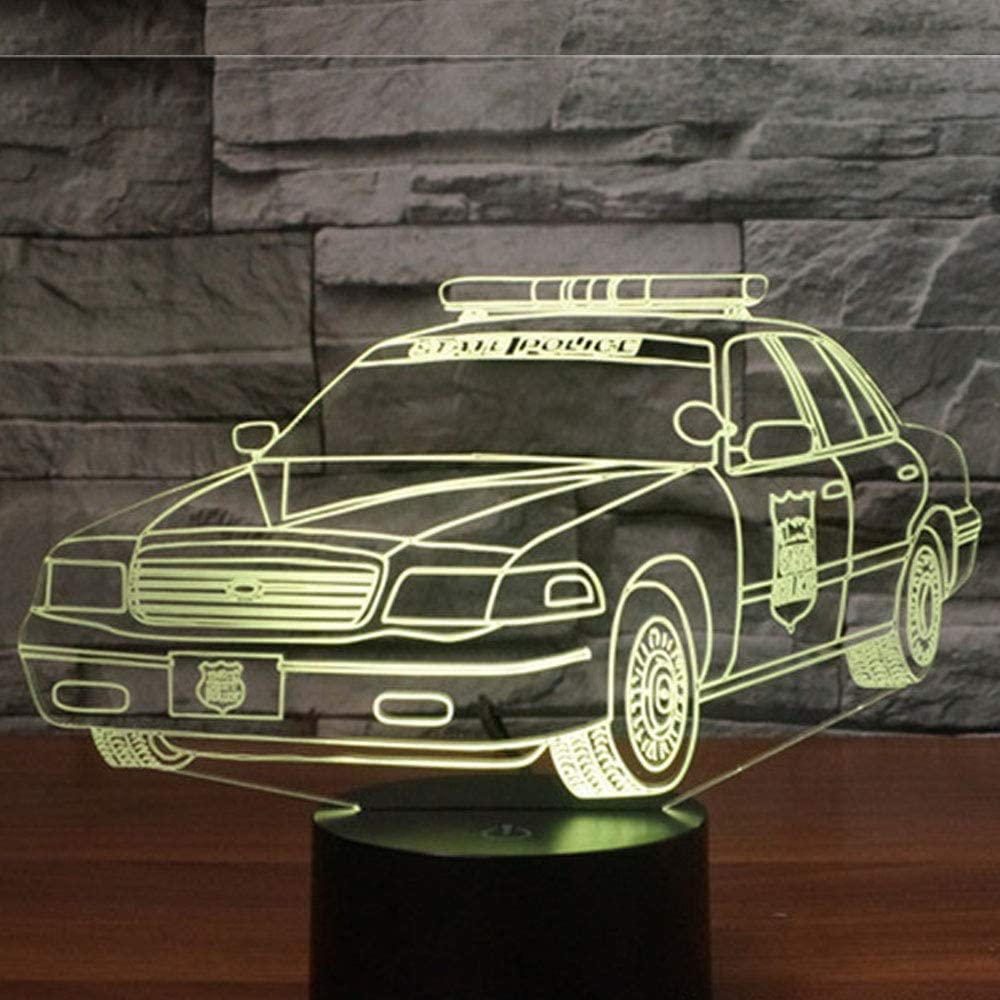 3D Polizeiauto LED Tischlampe - 16 Farben, Fernbedienung, Nachtlicht Für Kinderzimmer