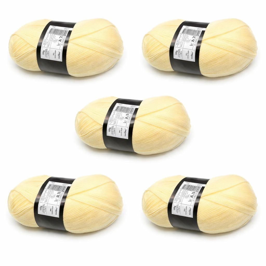 Lana Cygnet de 100g color crema lote de 5 ovillos de suavidad superior para jerséis de punto