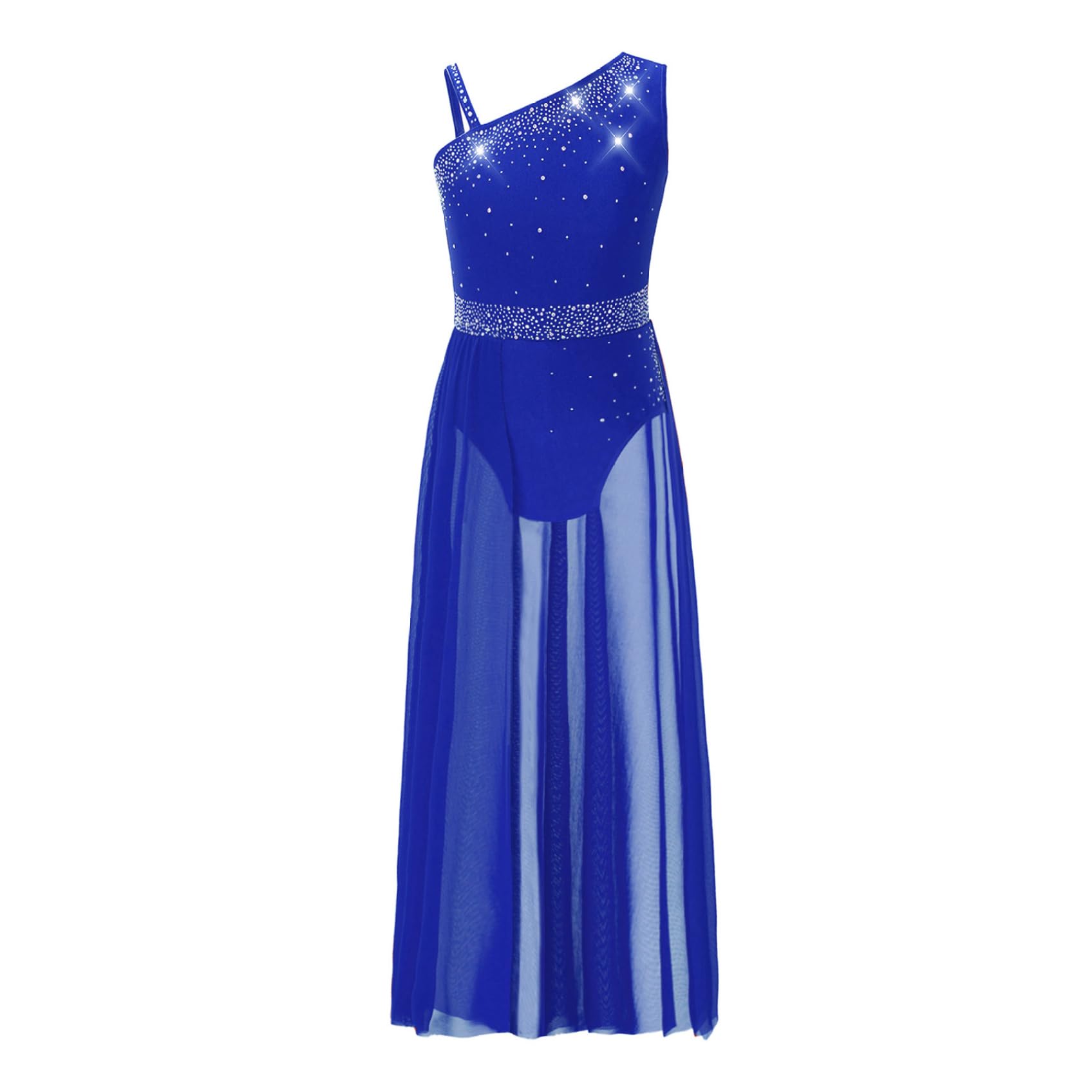 Robe Danse Fille Enfant Longue Robe Danse Contemporaine Lyrique Justaucorps Danse Latine Strass Tenue Danseuse