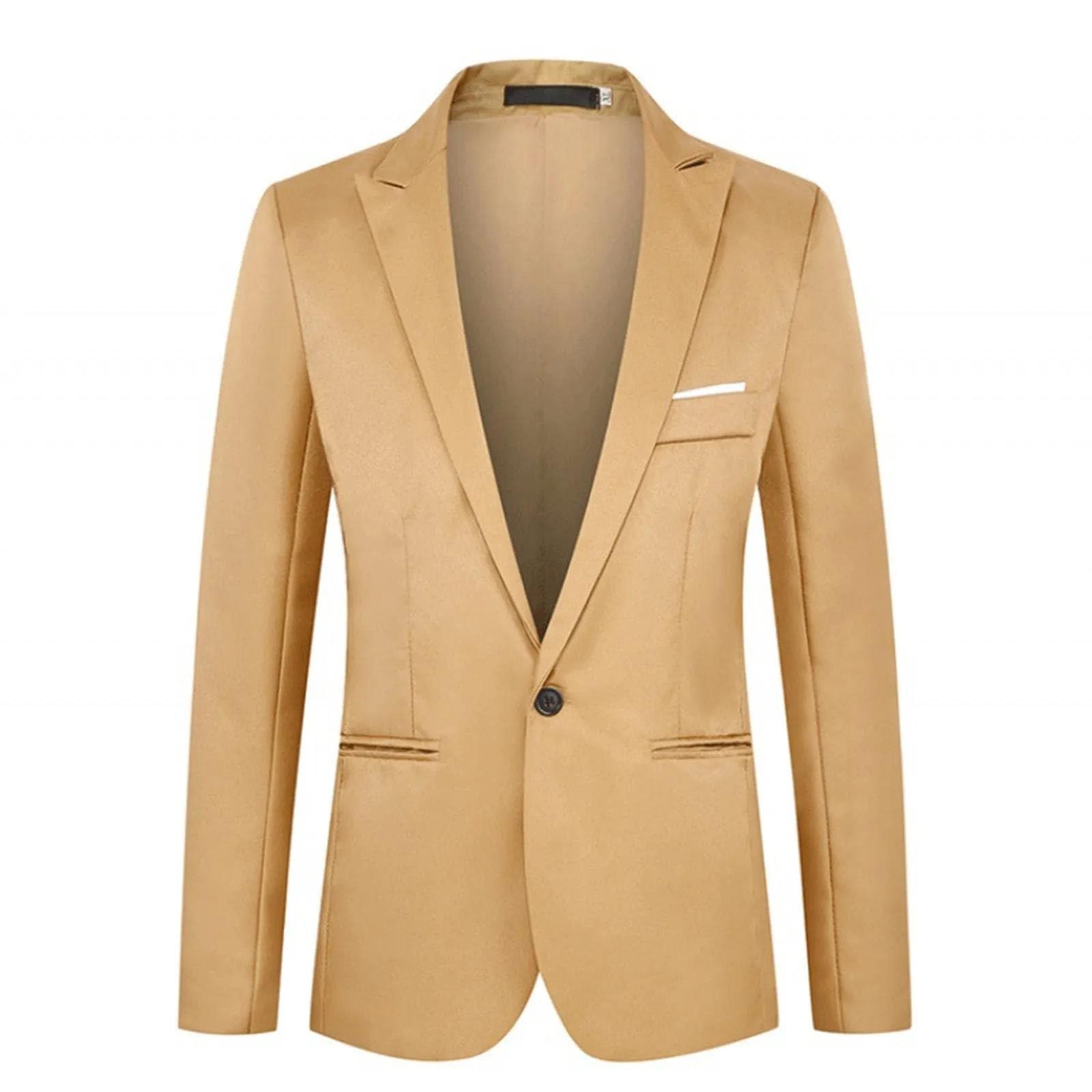Chaqueta de traje de hombre con solapa puntiaguda y un solo botón, ajuste delgado, para negocios, boda, fiesta, casual, traje