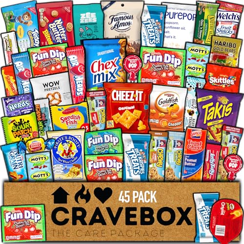 CRAVEBOX Snacks Box Variety Pack Care Package (45 Count) Easter Treats Gift...