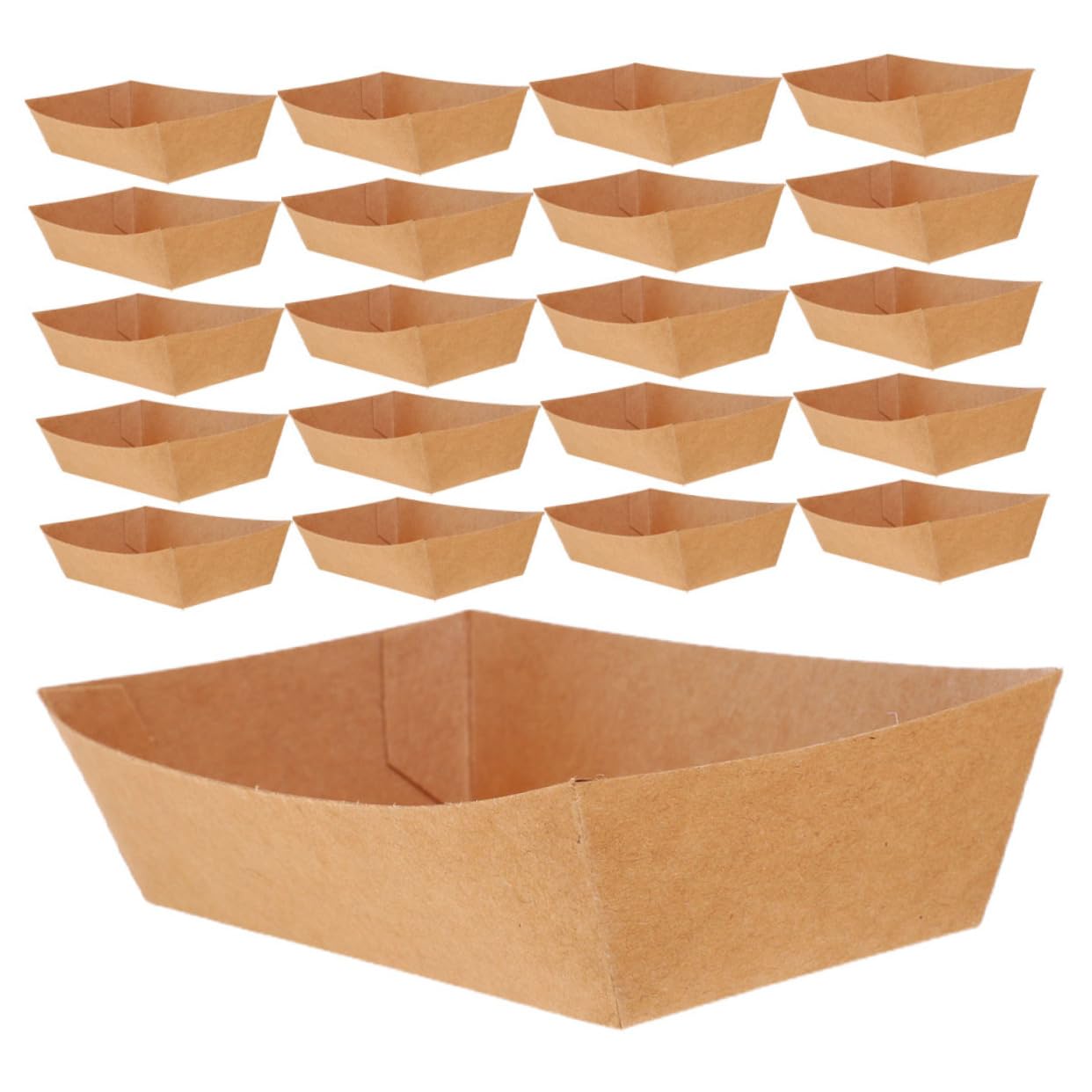 Unomor 200pcs Paper Food Boats Hot Dog Trays for Outdoor Gatherings Takeout Snack Packaging No Fold Design for Easy Serving