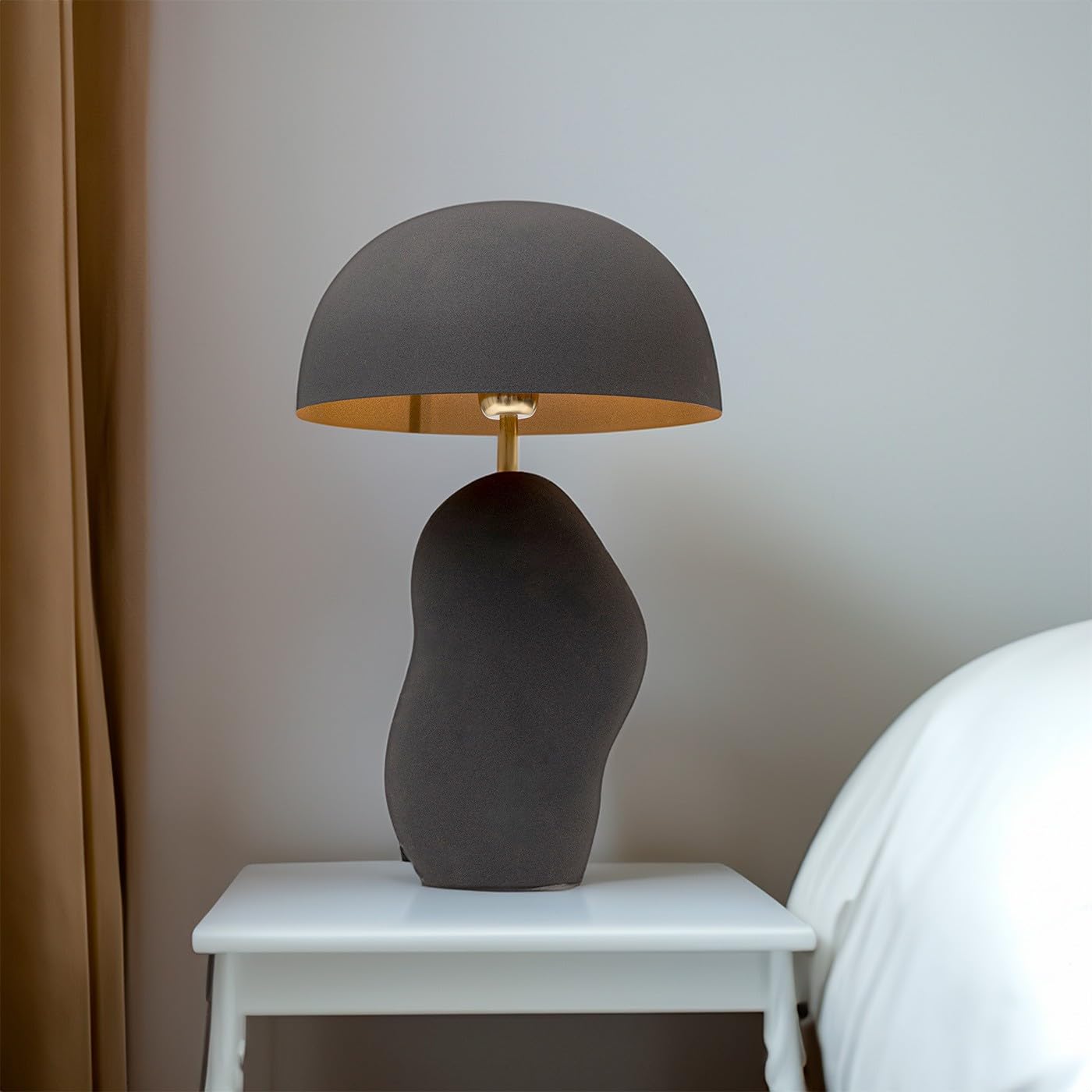 Kare Design lampada da tavola Nube, nero, 48 cm, forma organica, stile scandinavo, per comodino, scrivania, decorazione soggiorno, stanza da letto, lampadina non inclusa