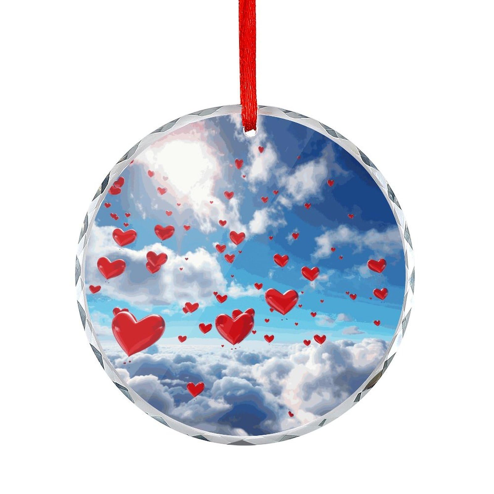 Btcowzrv Style Hearts In The Sky Round Ornament Hanging Pendant Decor