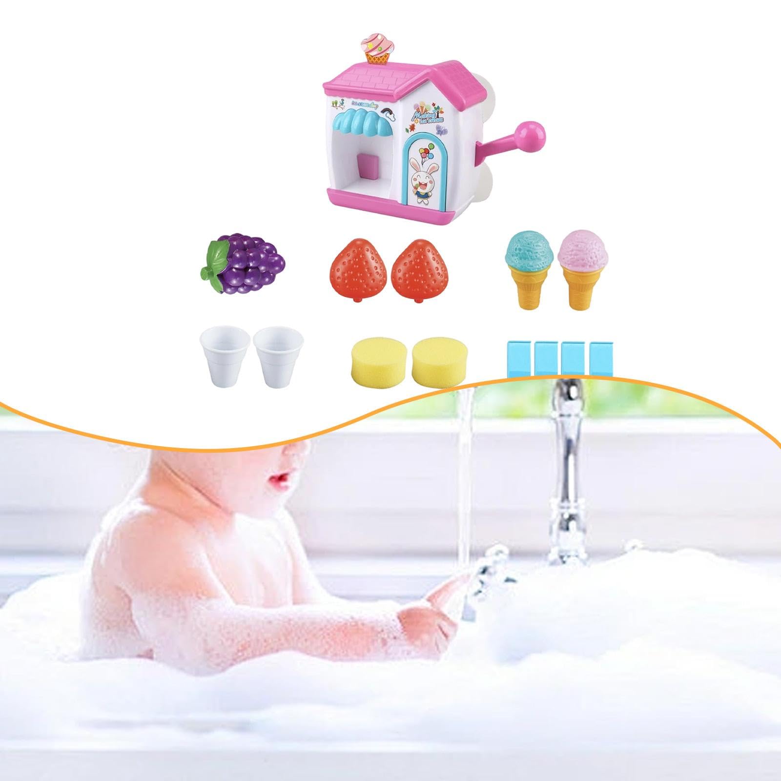 F Fityle Juguetes de baño para hacer espuma de, juguetes de ducha, educativos, fáciles de usar, juego de simulación de pastel de burbujas, de bañera
