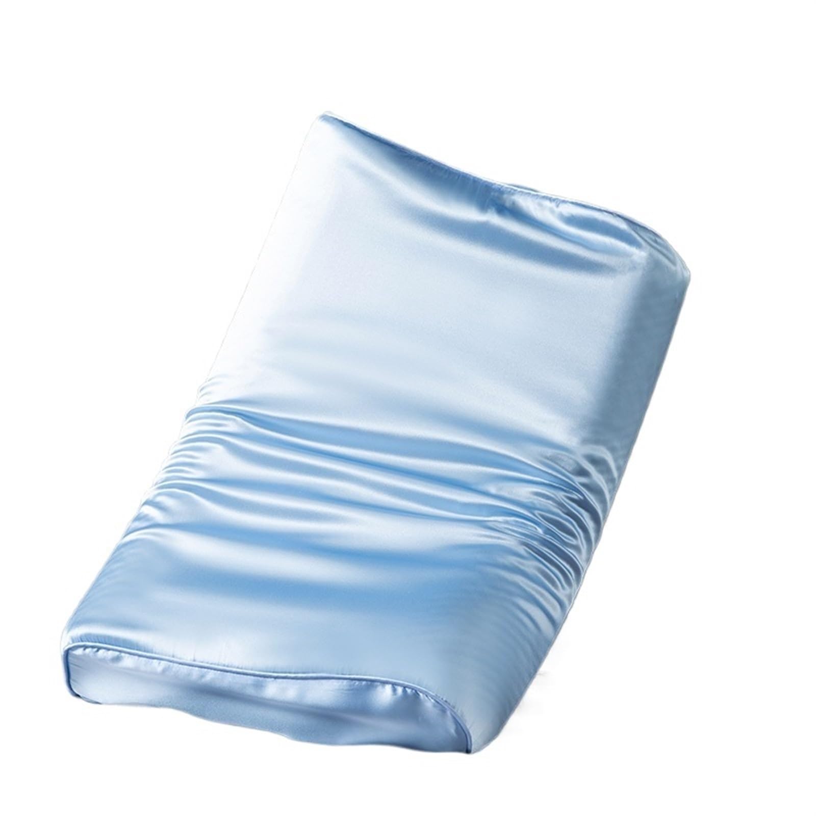Fundas de Almohada de Seda, 22 Momme Funda De Almohada Seda Morera for Espuma Viscoelástica Látex, Multicolor, Varios Tamaños(Blue,1PCx40x60cm)