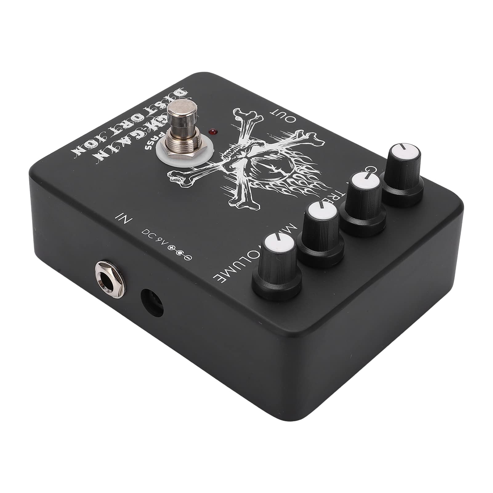 LiebeWH Pedale Effetto Distorsione Ad Alto Guadagno, Pedale per Chitarra con Guscio in Metallo con Controllo EQ per Musicisti Metal Rock Blues, Ingresso Corrente 11 MA 500 KΩ