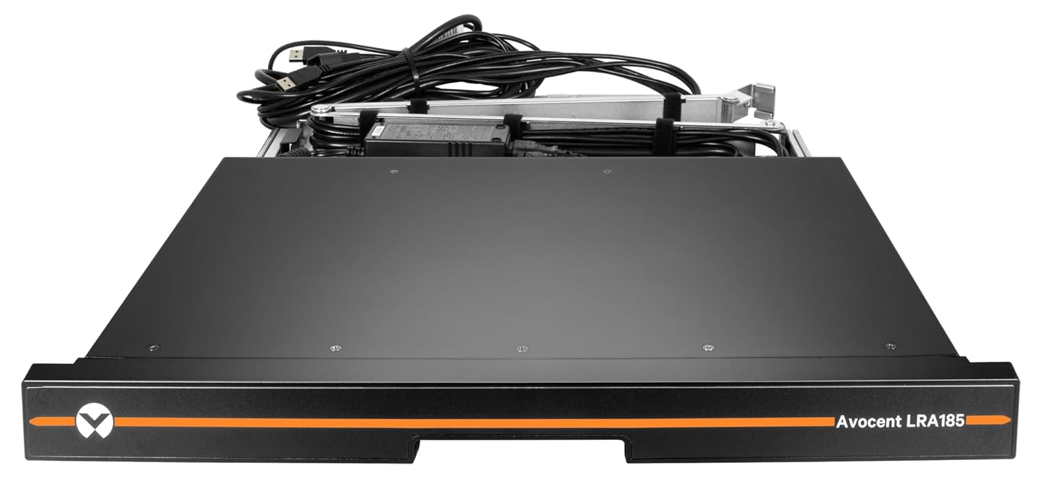 Avocent KVM Rack Mount Console| 1U LCD Tray | 18.5” LCD Widescreen| 1600 X 1200 Resolution (LRA185KMM-G01)