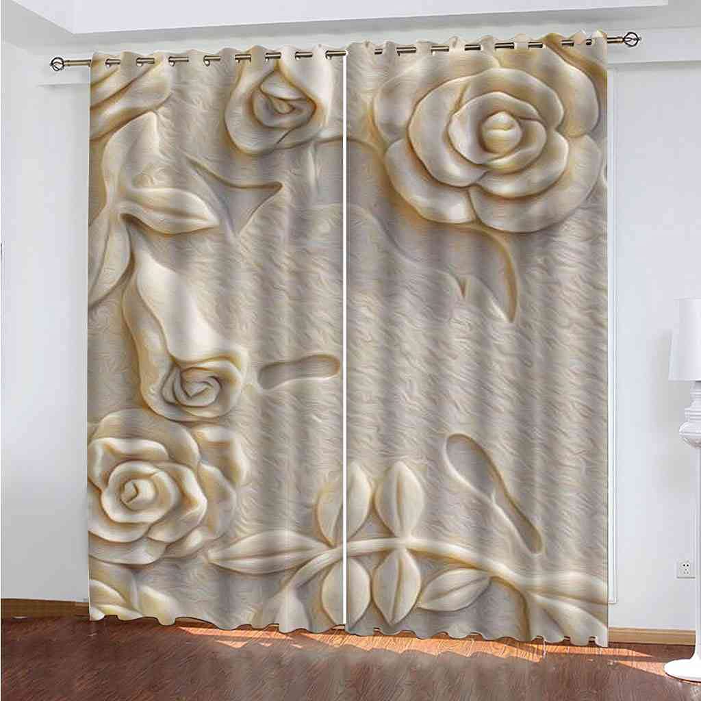 Rideau occultant enfant 200x160 cm motif jade rose fleur rideaux à oeillets isolant thermique
