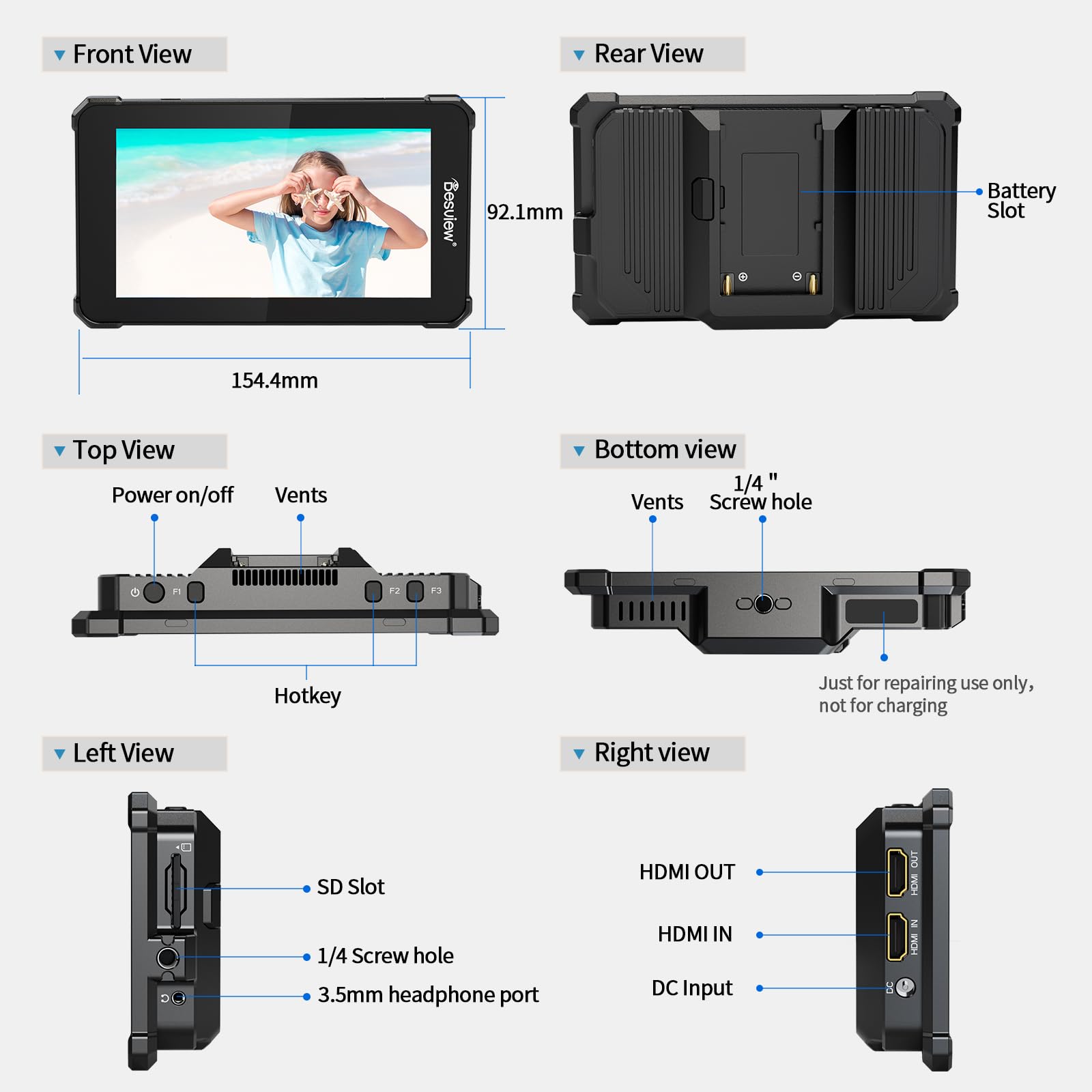 Desview 5.5インチモニター 2800nit Amazon | 【 撮影/録画機能一体 】Desview V5 カメラモニター