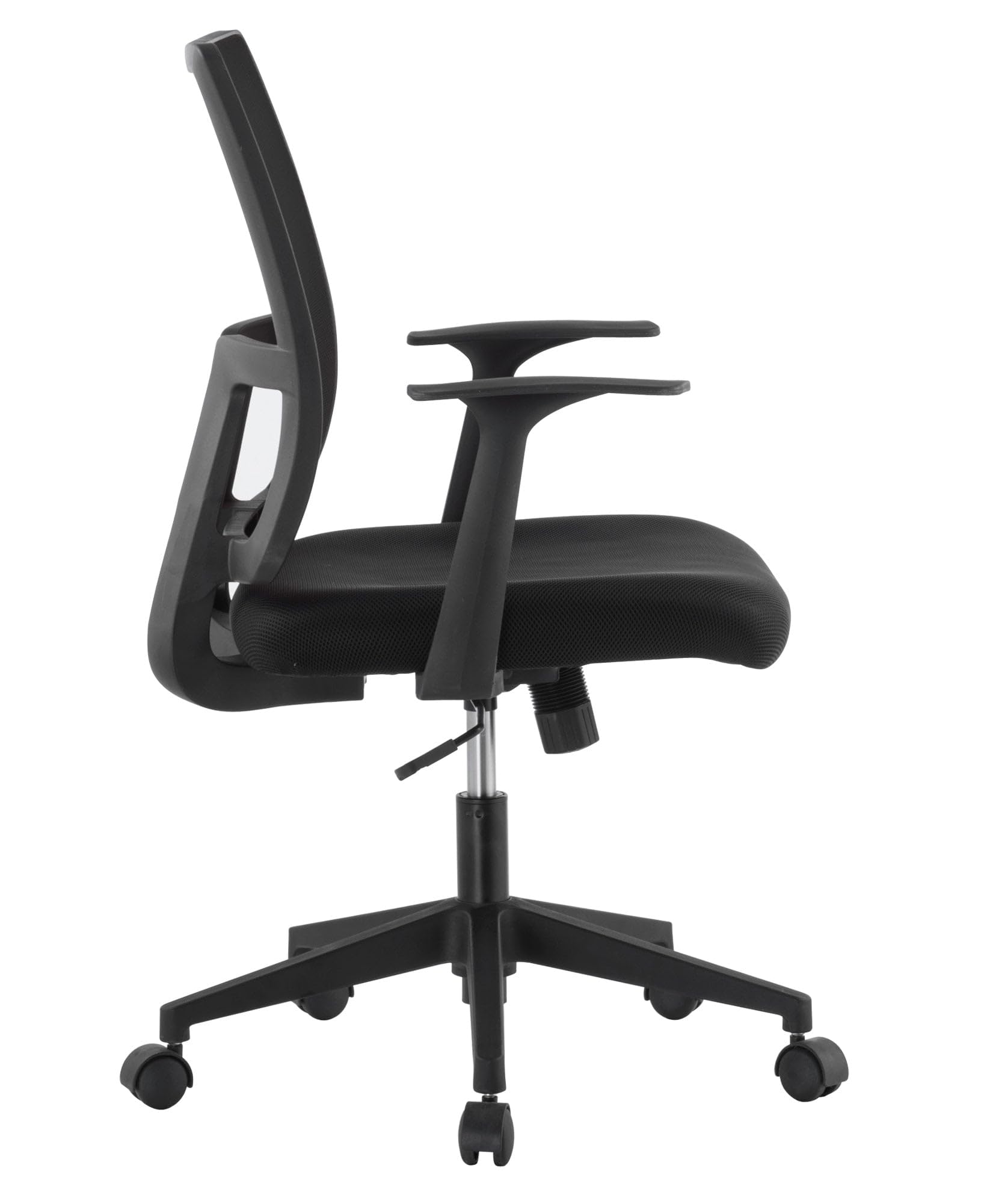 Techly 108156 Sedia da Ufficio con Seduta Imbottita e Schienale in Tessuto High Tech Nero