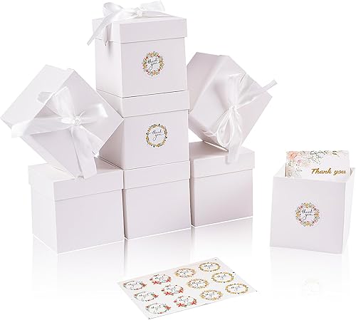 Vista 25 de Elephant-package Paquete de 12 cajas de regalo pequeñas con tapas, cajas de regalo rosas con cinta para cumpleaños, embalaje de regalo, recuerdo