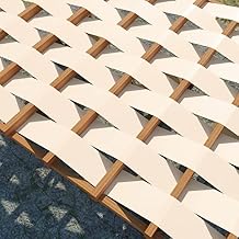 Giuri Tessuti - Fascia OMBREGGIANTE in 100% PVC al Metro, Effetto Laccato, per Pergola e Gazebo (Panna, 60 CM)