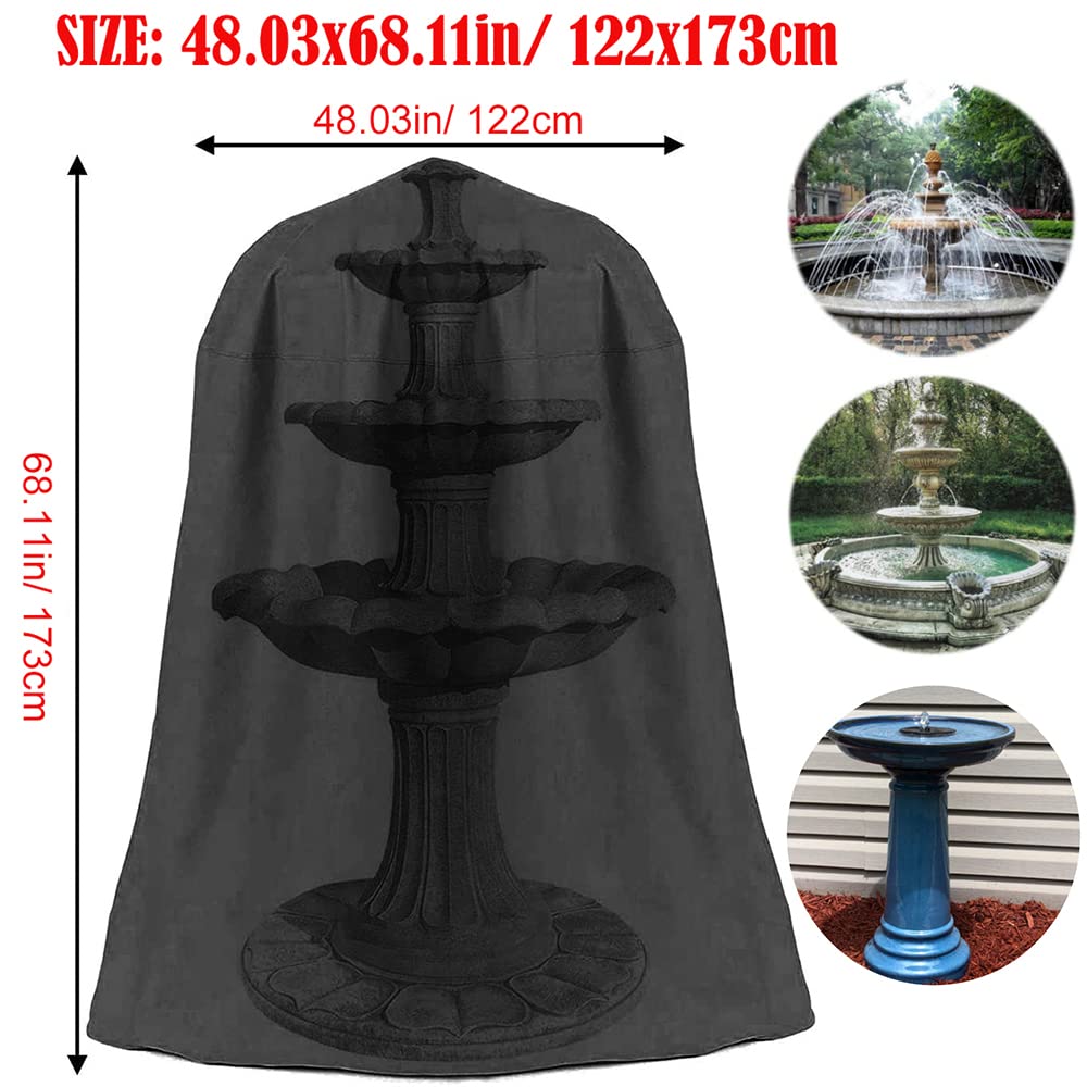 Cubiertas de fuente de jardín al aire libre impermeable a prueba de polvo para el baño de aves cubierta para la estatua de la fuente de agua del patio de invierno, cubierta de fuente de agua de