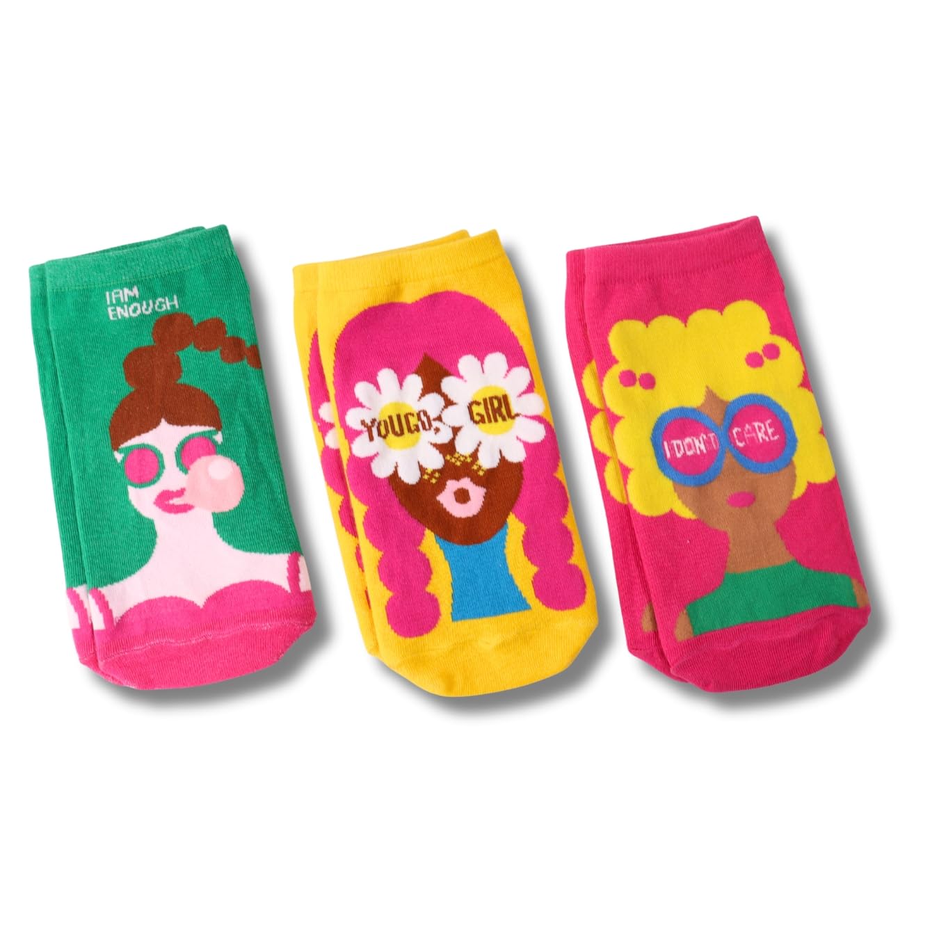 Cute & Quirky Printed Socks Rakhi Gift for Sister | Pure Cotton, Ankle Length Socks |Odour Free, Breathable, Free Size, Pack of 3 Pairs