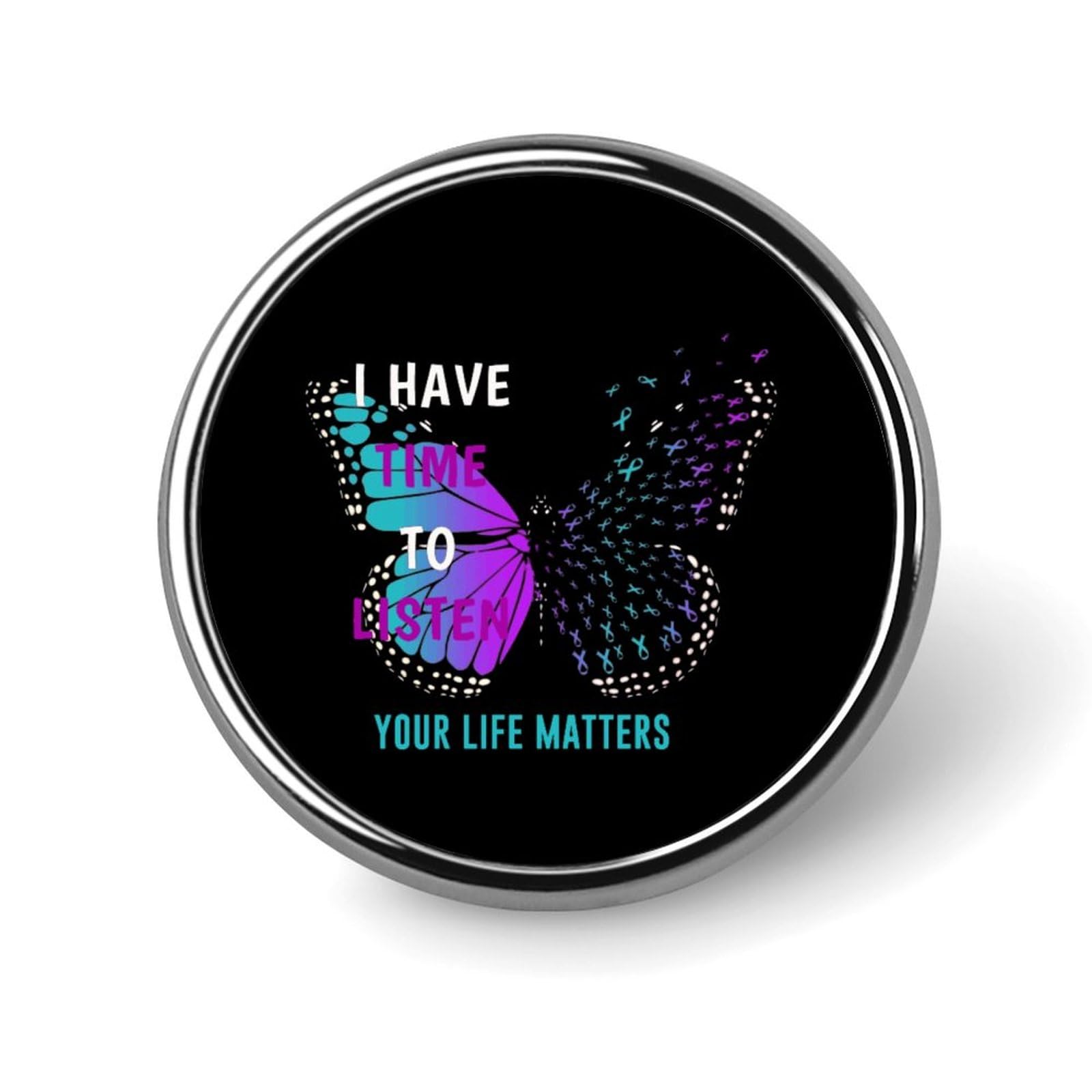 Suicide Prevention Awareness Pins Round Buttons Brooches Enamel Lapel Pin Party Supplies Decor Badges for Hats Clothes Bags