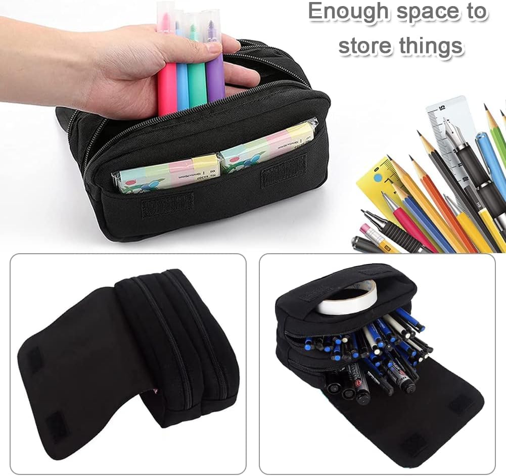 Pencil Cases Water and Fire Football, Soccer Pens, Football Pencils for School Office Supplies, Large Pencil Bag with Double Zipper, Pencils for Kids, Ballpoint Pen, Football Stationery Set For Soccer - Image 3