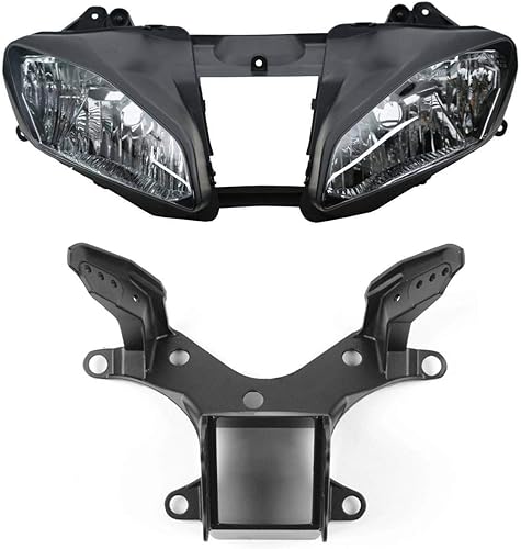 Green-L Conjunto de faros delanteros DOT y soporte de carenado superior para Yamaha YZF R6 2008-2016