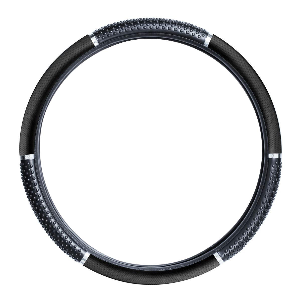 Photo 1 of GG Grand General 54044 18 Inches Steering Wheel Cover Matte Black w/Black Hand Grips