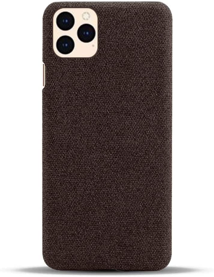 Étui rigide iPhone 12 Pro KANUZ chic finition textile marron haute résistance