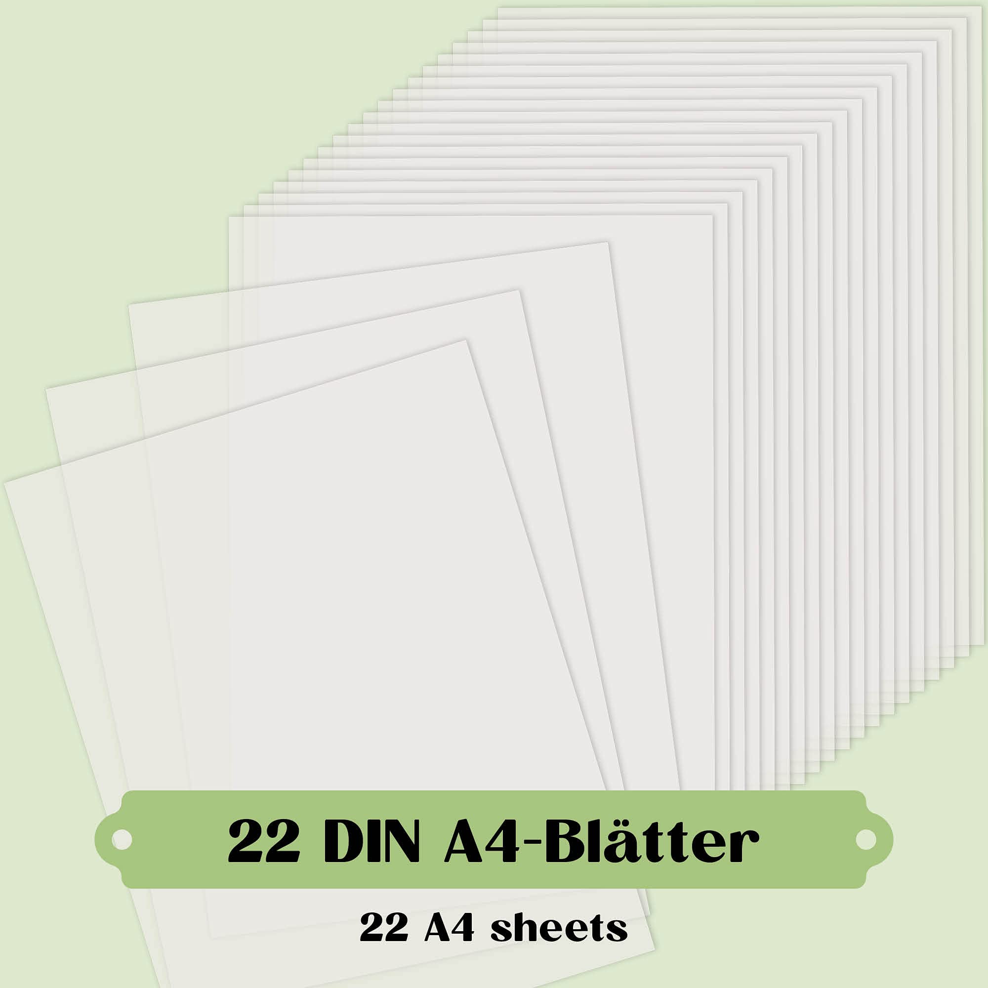 Tritart Schrumpffolie 22 Blatt – DIN A4, Transparent, Bedruckbar, Zum Basteln Von Anhängern, Schmuck & Dekoration Für Kinder Und Erwachsene