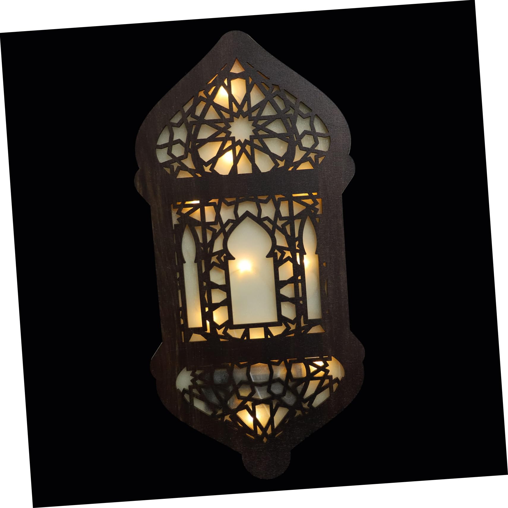 Suspension murale bois marron rustique Housoutil avec lanterne rétro