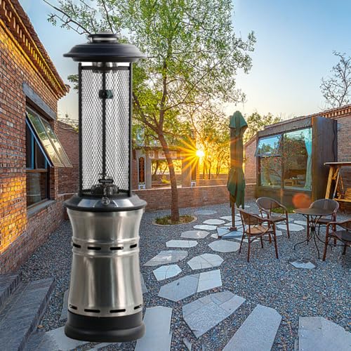 MEULE Outdoor Patio Heater,Patio Heaters for Outdoor Use,Outdoor Patio Heater with Adjustable Heat,Patio Propane Heater Freestanding,Stainless Steel Gas Space Heaters for Patio Garden.