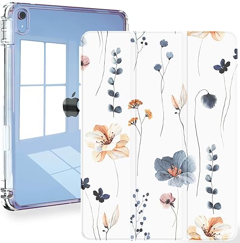 Feams Funda para iPad de 10 generación de 10.9 pulgadas, delgada, ligera, triple pliegue, funda transparente con soporte para lápiz y apagado y disponible en Yaxa Peru