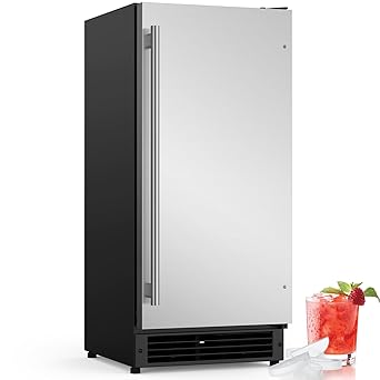 COTLIN 15" W Drainless Under Counter Ice Maker with 22LBS Storage Bin, Crescent Ice, Free Standing Built-in Ice Maker for Residential Commercial Use, No Drain Required, ETL Approved, 2025 Upgraded