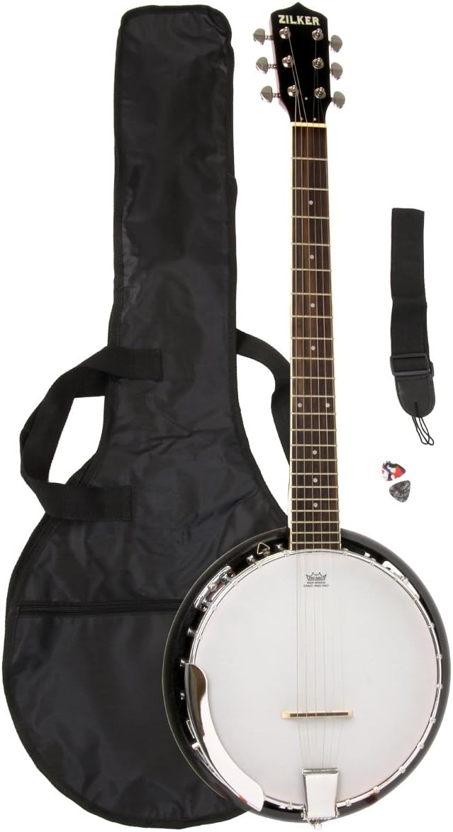 ZBJ06 6-String Banjo Pack with Gig Bag, Strap, and Pick