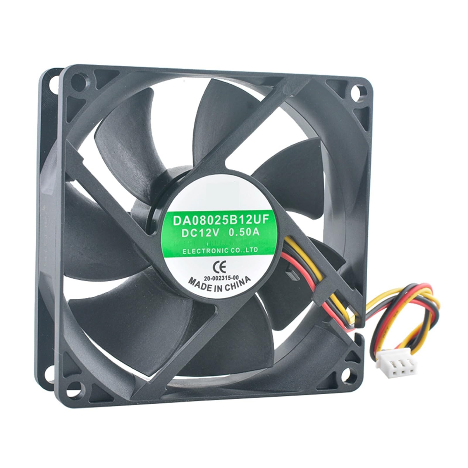 JJKKOZVQF DA08025B12UF 8cm 80mm fan 80x80x25mm DC12V 0.50A 3pin axial flow fan cooling fan