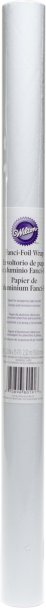 Wilton Fanci Foil Wrap imperméable blanc pour protéger et habiller vos supports de pâtisserie