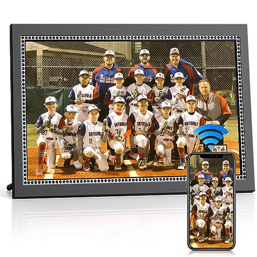 FUNCARE Digitaler Bilderrahmen 10,1 Zoll - WLAN Frame Mit 32GB Speicher | IPS Touchscreen