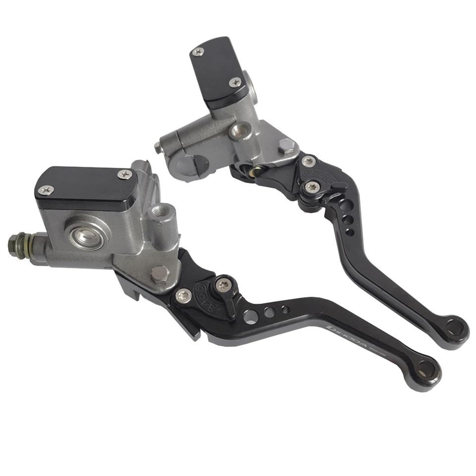 Leva frizione freno moto Pistone pompa freno idraulica per motocicletta Leva cilindro principale da 14 mm Diametro impugnatura manubrio 22(Black Right pump)