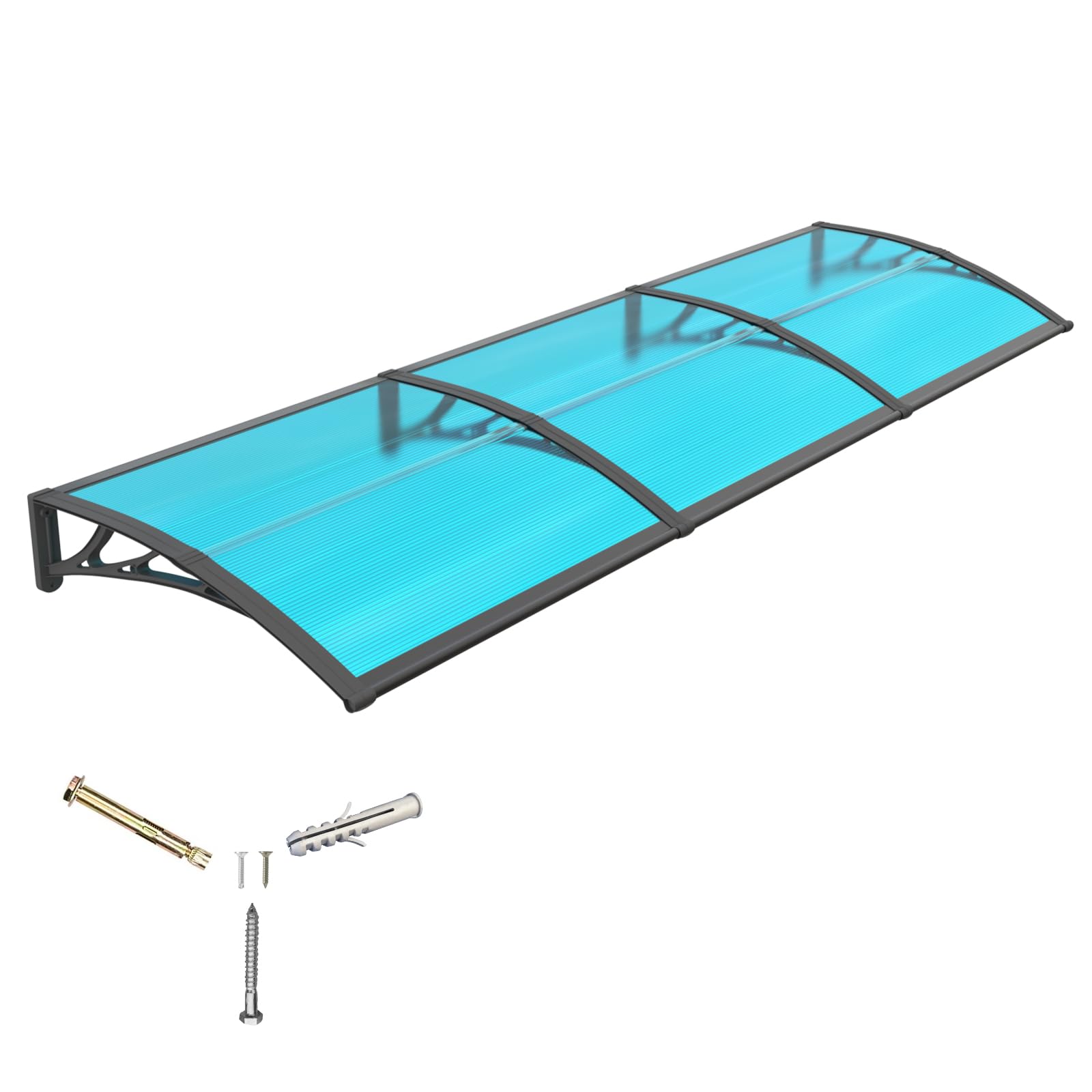 Front Door Canopy Outdoor Awning 300x100cm,Window, Patio or Porch Rain Shelter with ABS Bracket,Polycarbonate Sheet, UV,Snow Protection