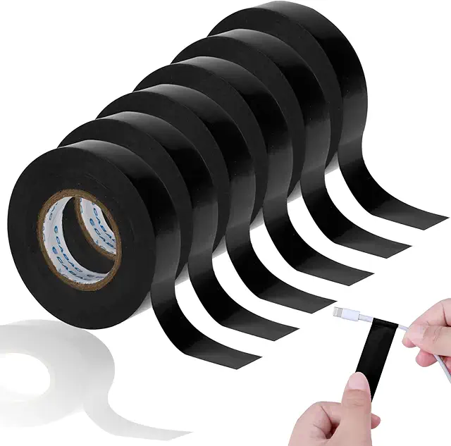 6 Rollen Isolierband Schwarz - PVC Elektro-Klebeband 20mm x 20m