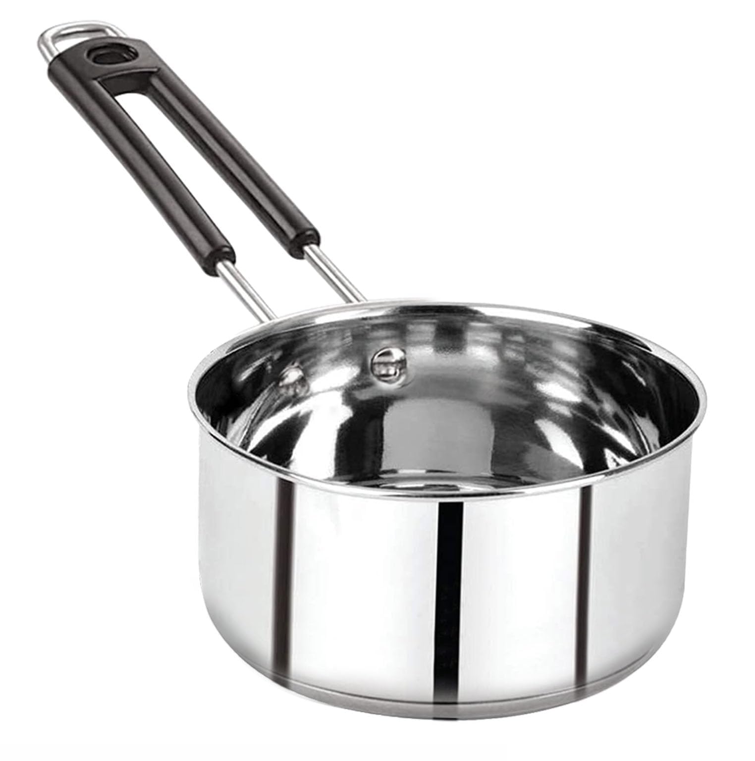 2 Liter Stainless Steel Sauce Pan | Heavy Quality 22 Gauge Steel Milk & Tea Pan | Mirror Finish Cooking Pot with Heat Resistant Handle | Multipurpose Kitchen Saucepan for Gas Stove-image-49