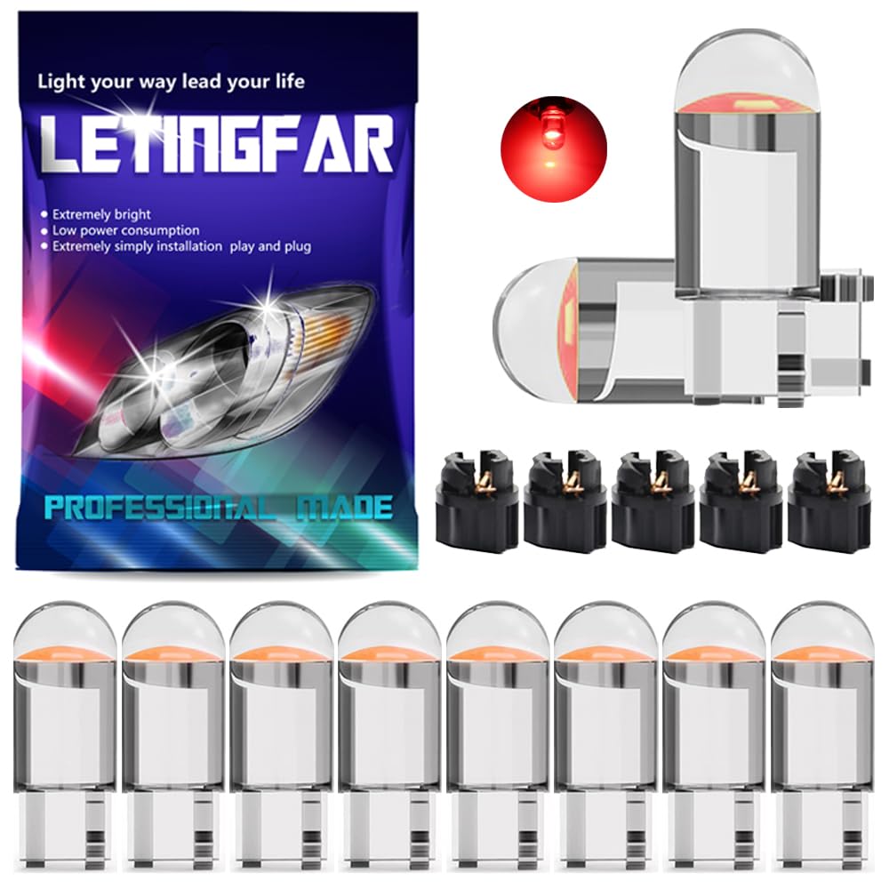 Twist Lock Socket LED 20-Pack T10 194 168 Red LED Dashboard Bulbs ...