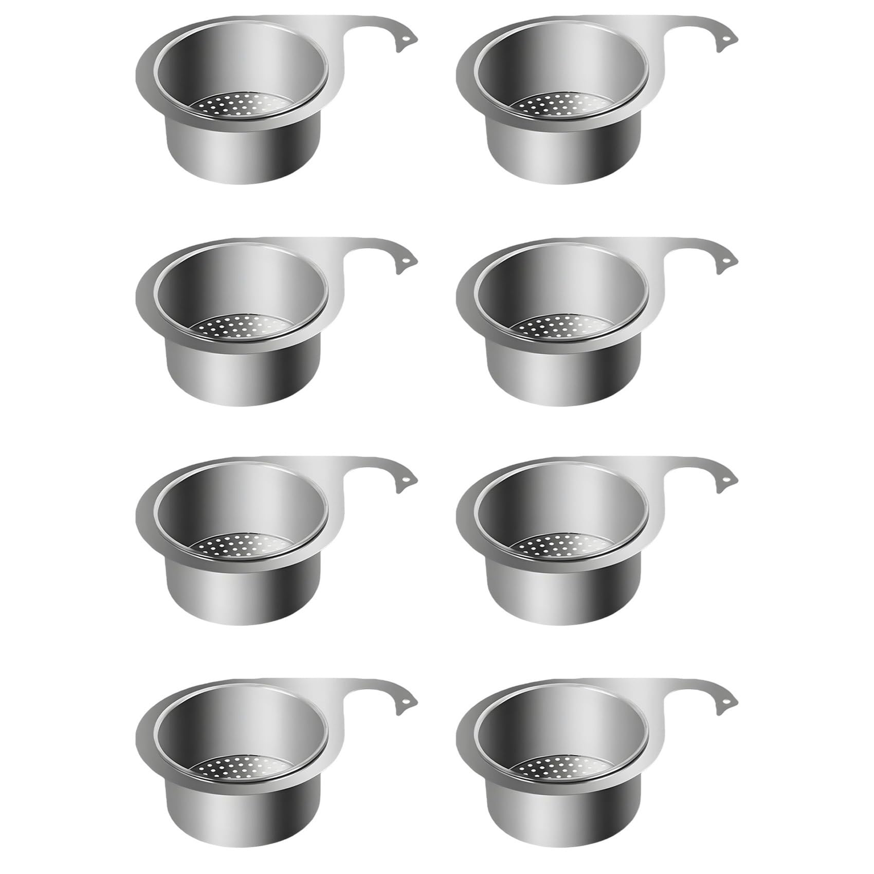 Hndhbfgrt 8X Multi-Functional Drain Basket, Stainless Steel Swan Sink Strainer Basket, Tap Hanging Filter Basket