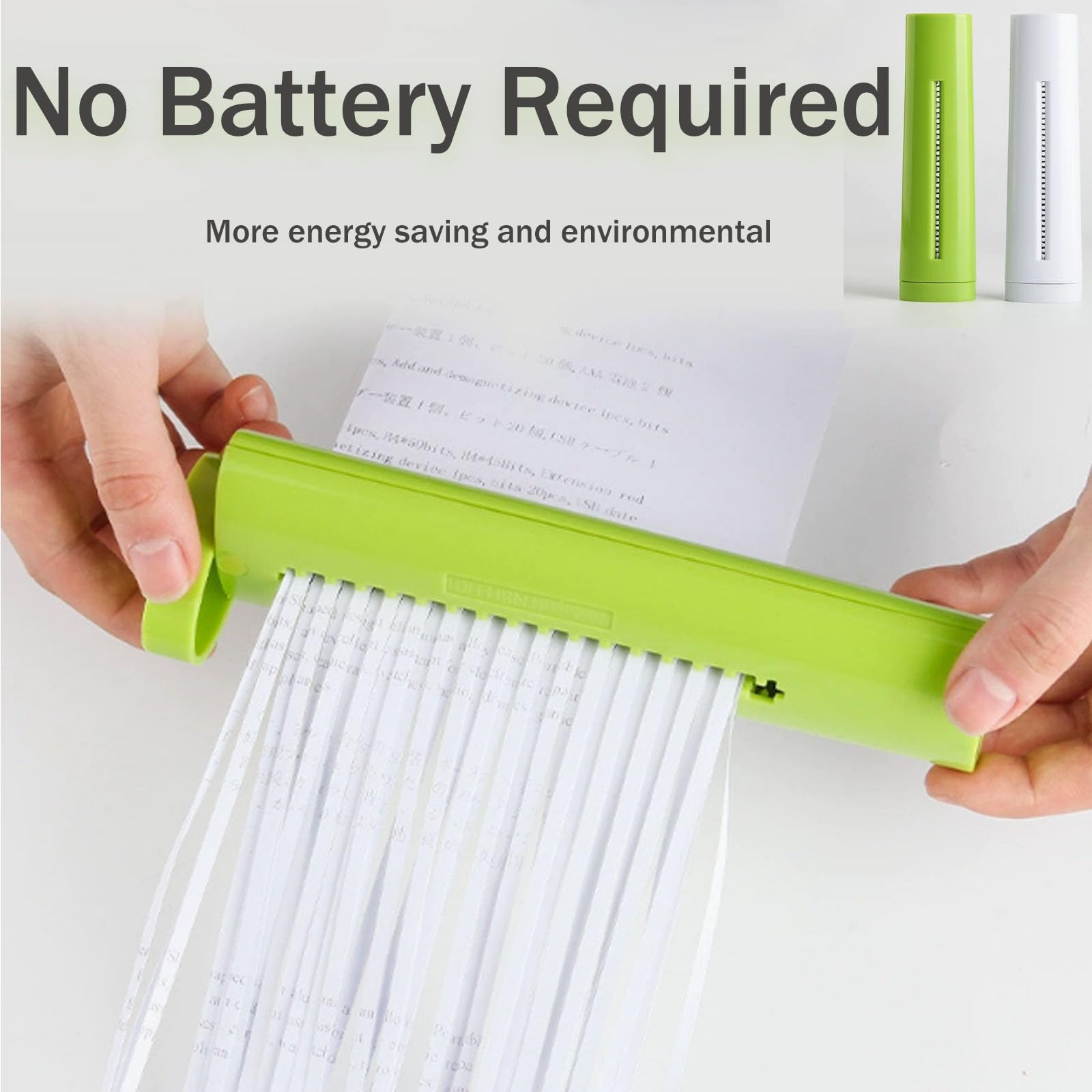 Portable Handheld Shredder Paper,Mini Manual Document Shredder for Home Strip Cutting Machine Office Stationery (Green)