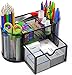 Pipishell Schreibtisch Organizer, Mesh Metall Büro-Organizer mit Schublade und Stifthalter, 9 Sortierfächer für Stifte, Hefter, Ordnerklammern, Haftnotizen, Platzsparendes Desk Organizer
