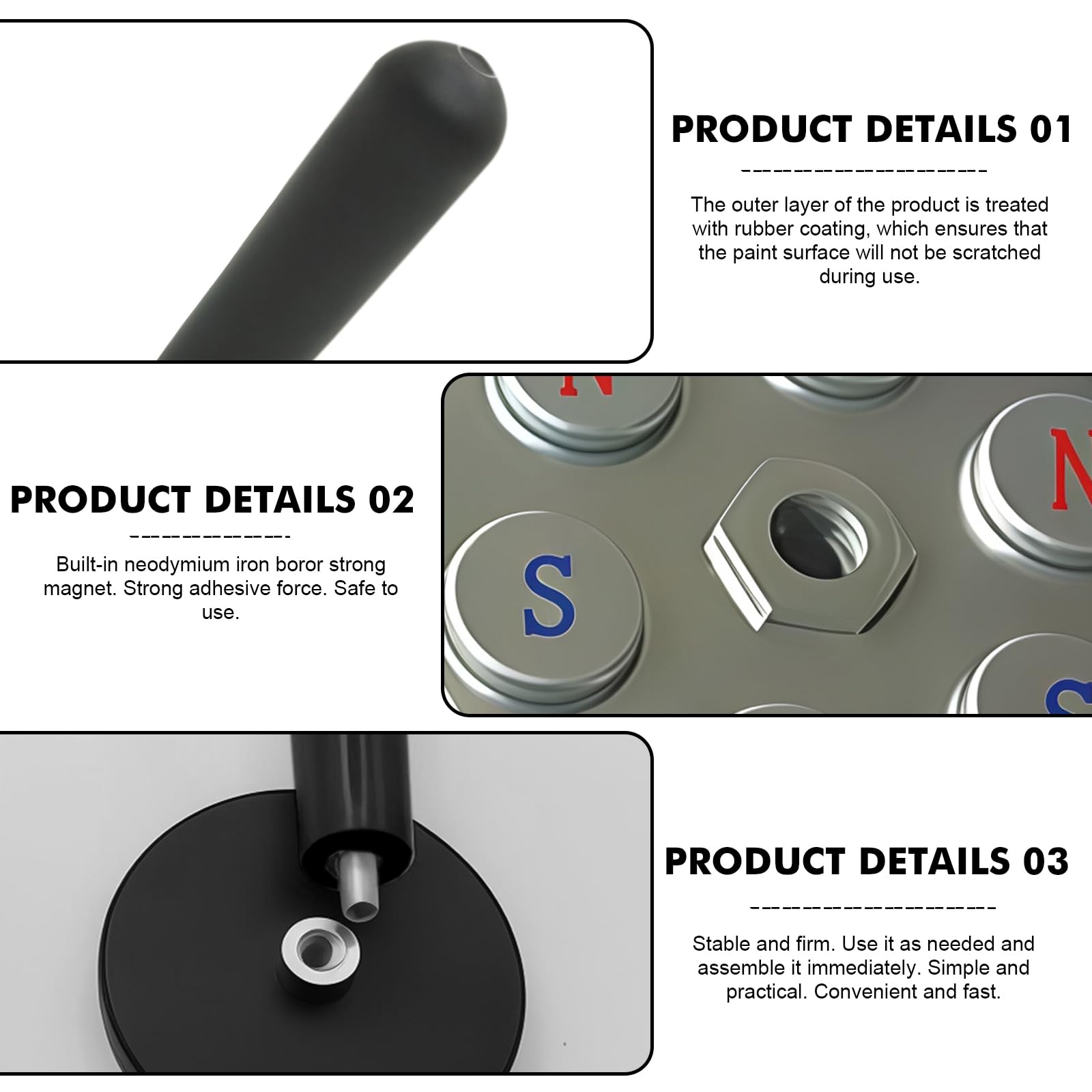 10 magneti di montaggio per auto: diametro 43 mm, magnete di montaggio per auto, con manico in plastica, in vinile Wrap Gripper per pellicole, auto, pellicola fai da te, pellicola per auto