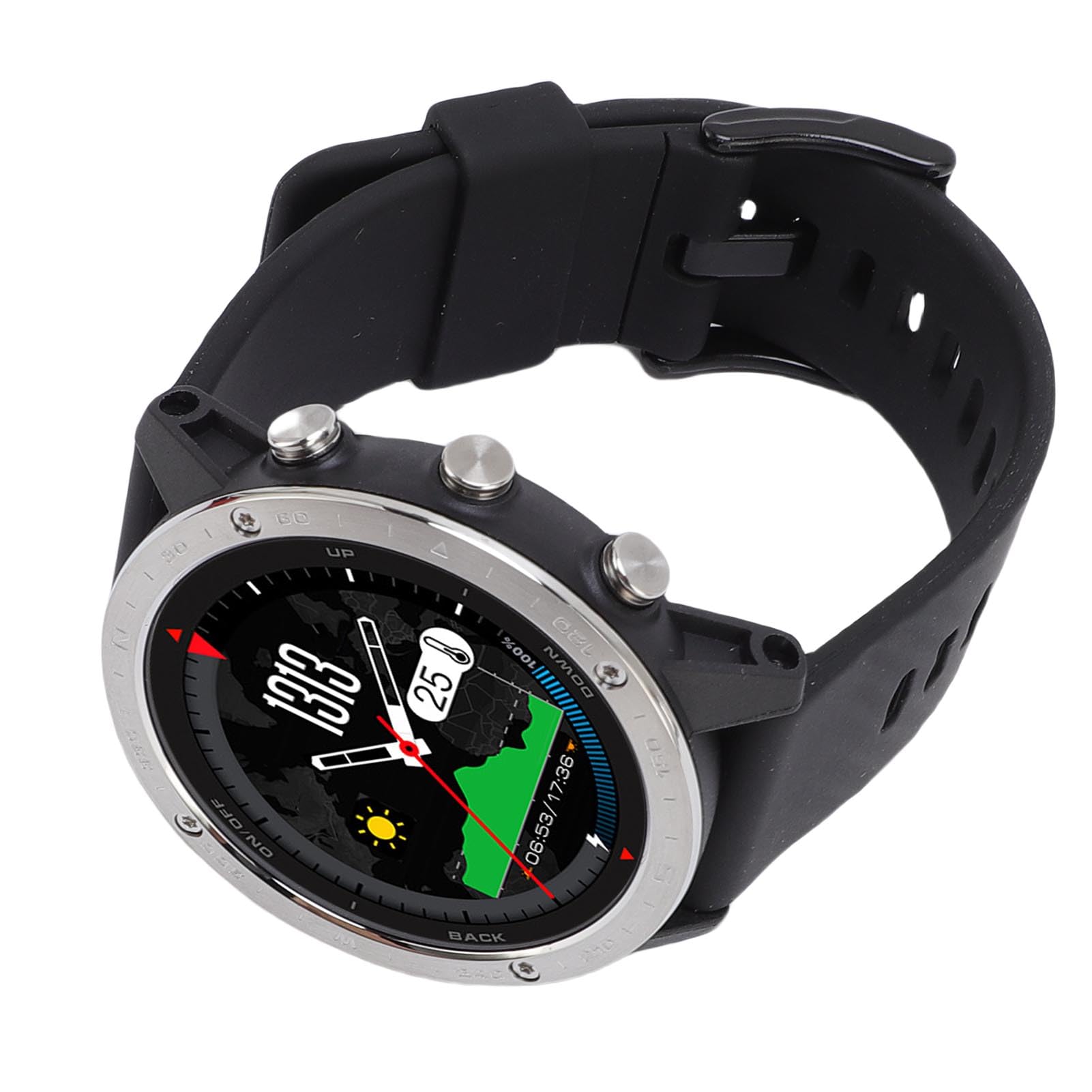 Dilwe Reloj Inteligente para Buceo, Barómetro con Sensor de Profundidad, Datos de Buceo en Tiempo Real, Resistente Al Agua hasta 50 M, Batería de 320 MAh, Notificaciones de Mensajes de (Black)