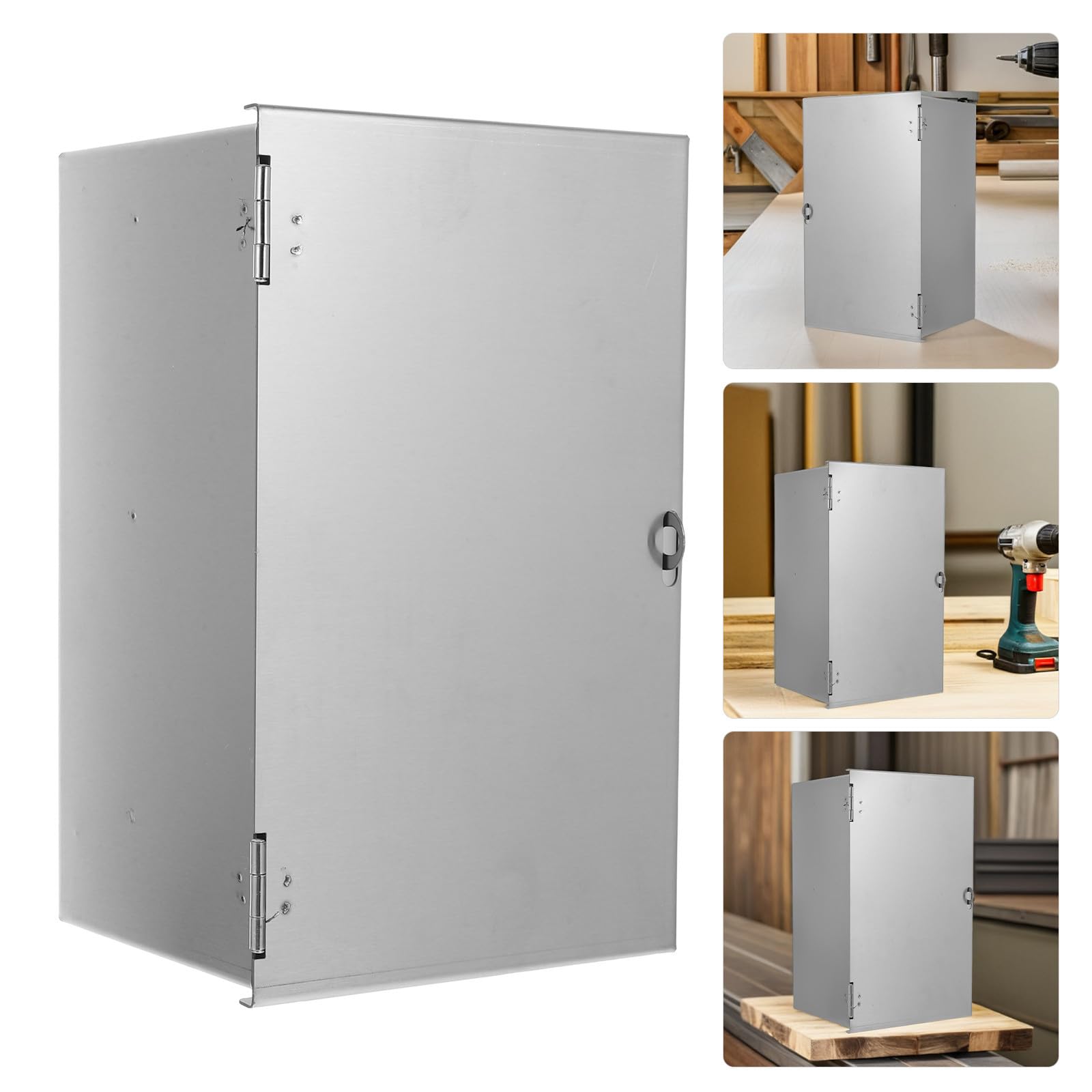 Healeved Caja de Corriente Eléctrica para Exteriores Diseño Único de Sellado y Cerradura, Acero Inoxidable Resistente para Uso en Exteriores y Fábricas