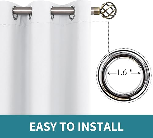 Miniatura 4 de BGment Cortinas de oscurecimiento de habitación para dormitorio, con aislamiento térmico, con ojales, tratamiento de ventana, cortinas de bloqueo de