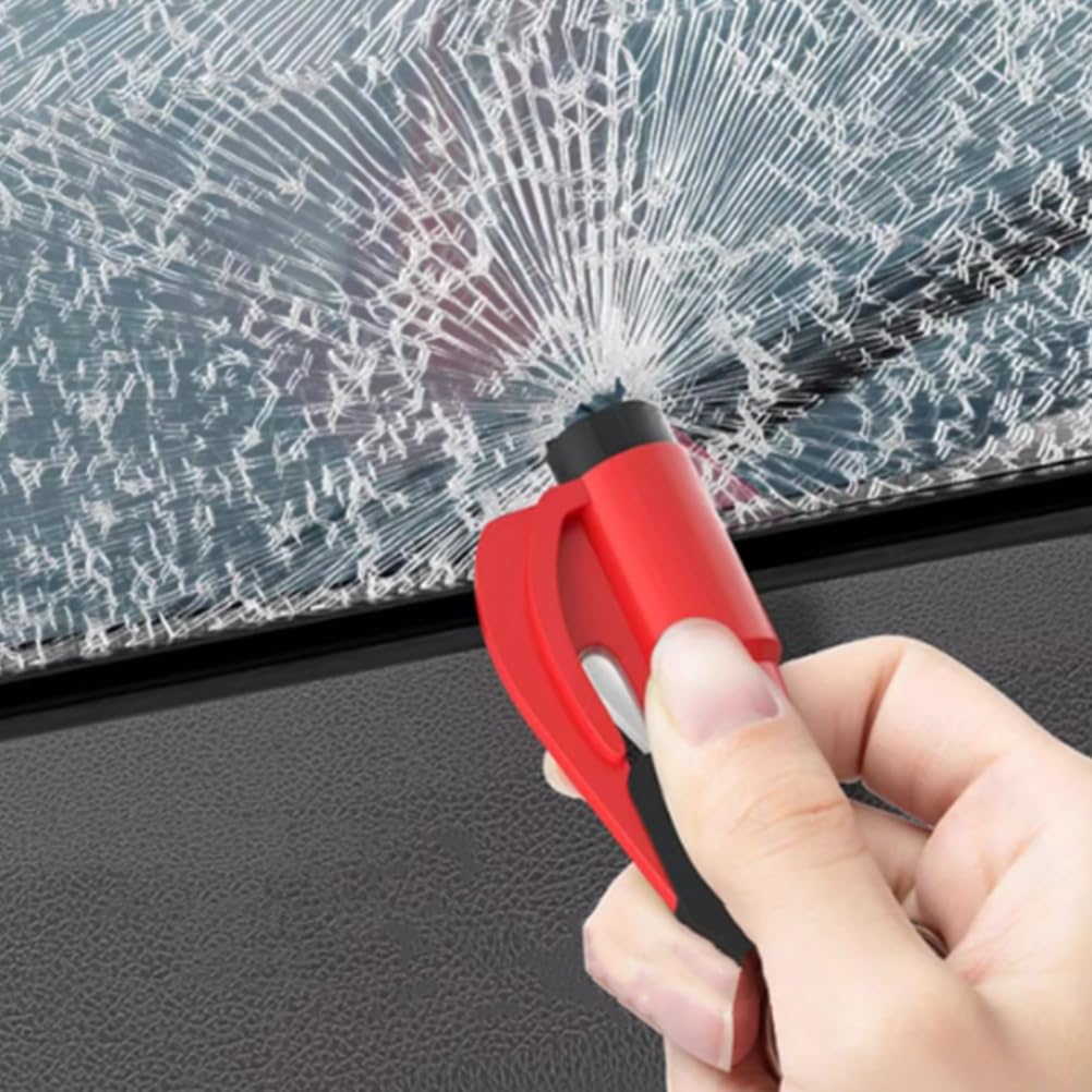 2pcs Car Escape Tool mit Clip Car Safety Keychain: 2 in 1 Seatbelt Cutter und Window Breaker, Car Safety Hammer, Seatbelt Cutter, Emergency Hammer mit Seatbelt Cutter, Escape Tool für Autos, Busse