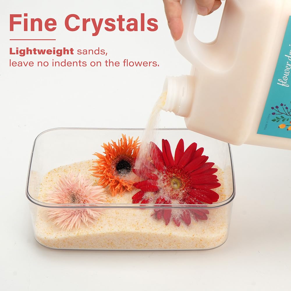 LotFancy Gel de silice pour le séchage des fleurs 2,72 kg (6 LBS), gel de silice avec indicateur, agent de séchage réutilisable, cristaux fins < 1 mm pour les fleurs